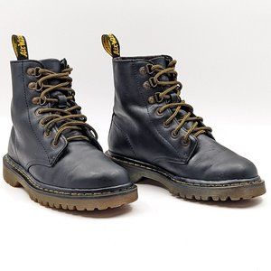 Dr. Martens Women Luana Black Soft Leather Combat Boots Shoes Lace Up Size 6